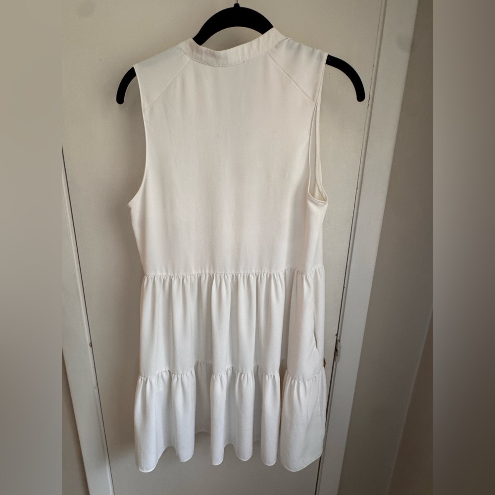 Amanda Uprichard Rylee Tiered Mini Dress White Sleeveless Size S - Picture 3 of 6